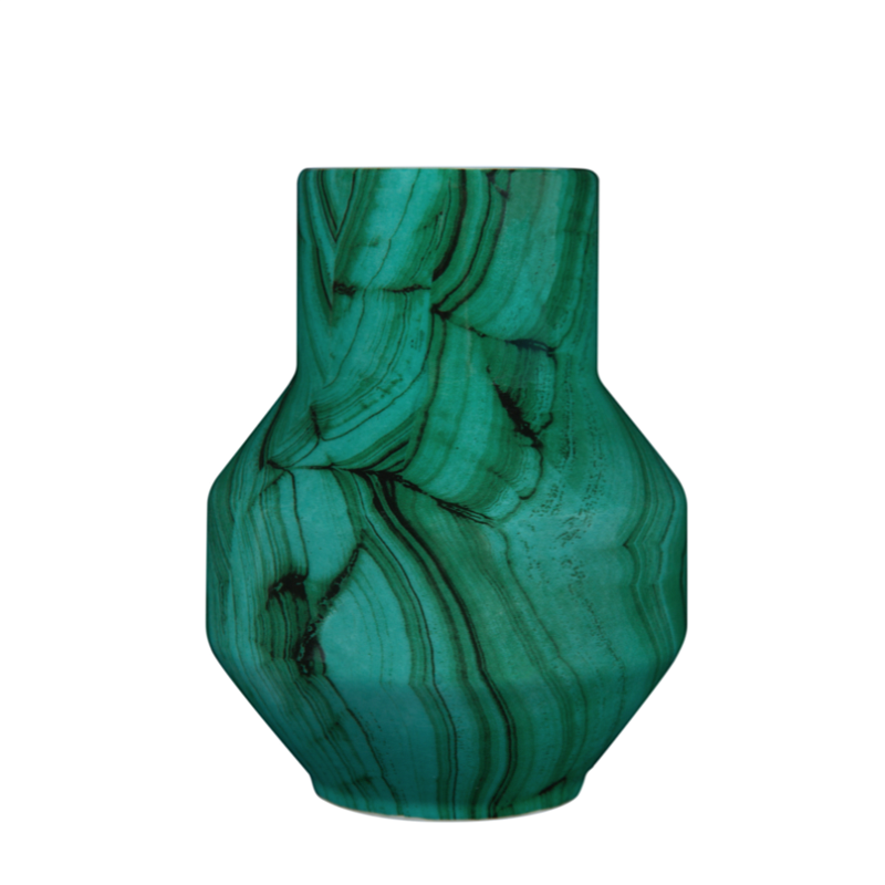 Ваза Malachite Vase rubikon low Малахит Ваза Malachite Vase rubikon low Малахит в Челябинске | Loft Concept