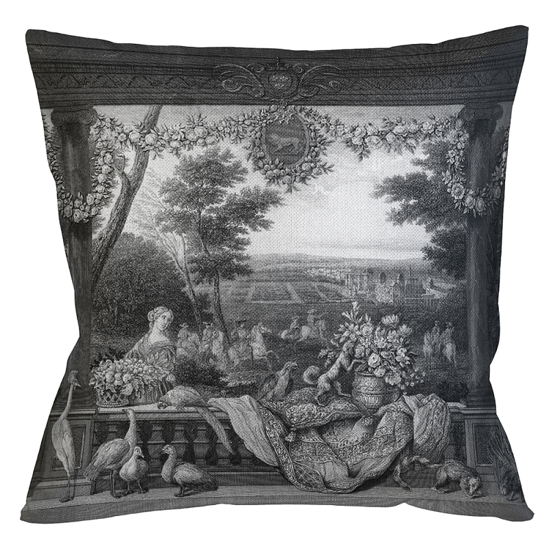 Декоративная подушка Vincennes Pillow Черно-белый Бежевый Декоративная подушка Vincennes Pillow Черно-белый Бежевый в Челябинске | Loft Concept
