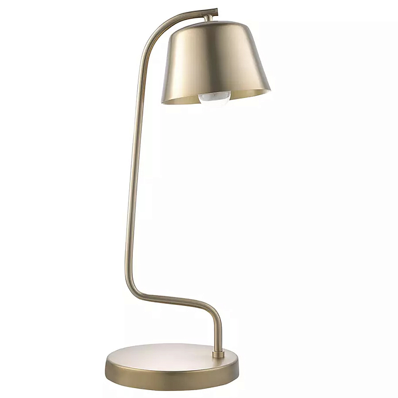 Настольная лампа золотистая на изогнутом основании Golden Lamp on Curved Base Золотой в Челябинске | Loft Concept 
