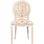 Стул из массива бука светло-серый с растительным орнаментом Raffael Angel Grey Chair варинант исполнения - 1 | Loft Concept в Челябинске