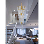 Люстра многоярусная с каркасом из металла и прозрачными подвесками FAIRYTREE Light варинант исполнения - 4 | Loft Concept в Челябинске