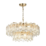 Люстра подвесная двухъярусная с хрустальными овальными подвесками Harmonica варинант исполнения - 2 | Loft Concept в Челябинске