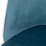 Барный стул со спинкой и металлической подставкой на 4-х деревянных ножках Синий Велюр Vendramin Chair варинант исполнения - 3 | Loft Concept в Челябинске