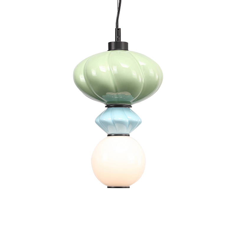Подвесной светильник фигурный с керамическими элементами Fragrant Light Зеленый Голубой в Челябинске | Loft Concept 