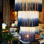 Люстра круглая трехъярусная из бахромы Indigo Gradient Braided Fringe варинант исполнения - 1 | Loft Concept в Челябинске