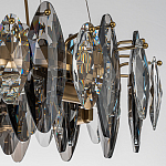 Люстра подвесная круглая с овальными подвесками из стекла дымчатого цвета Harlow Crystal Round варинант исполнения - 4 | Loft Concept в Челябинске