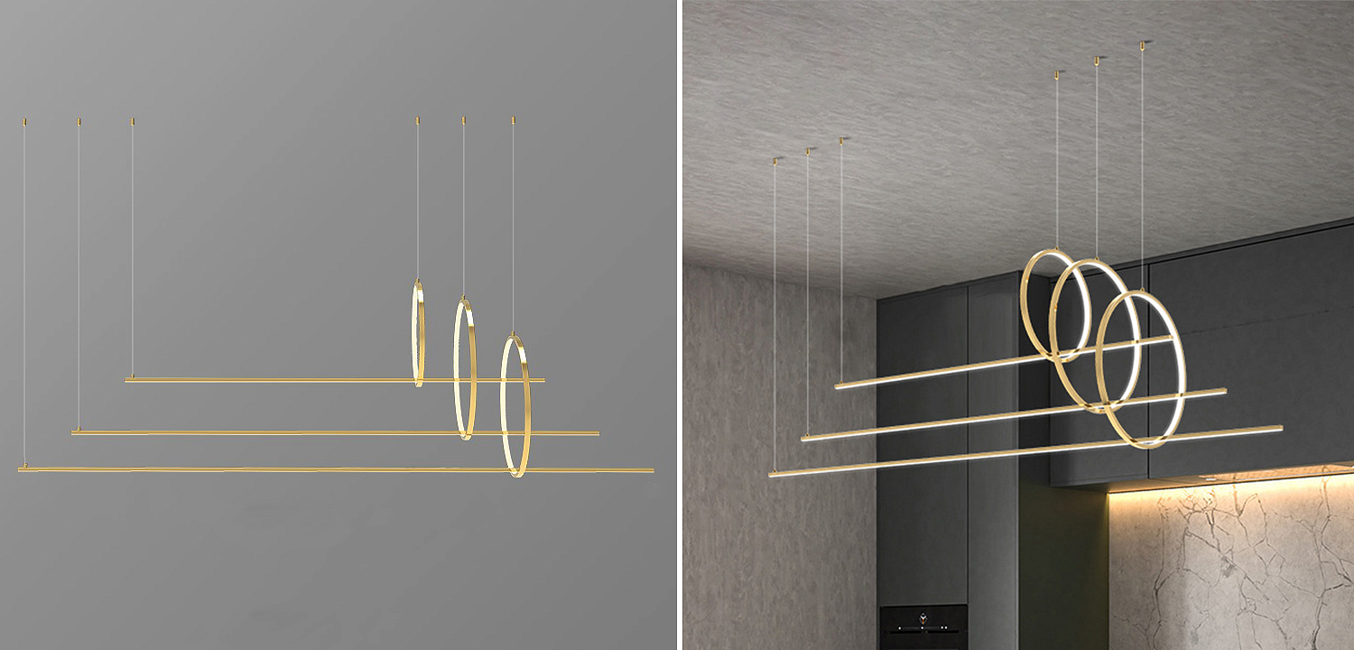 Дизайнерский Подвесной Светильник Ursa Geometric Ring Lamp 3 кольца Дизайнерский Подвесной Светильник Ursa Geometric Ring Lamp 3 кольца - Loft-Concept в Челябинске