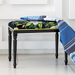 Банкетка из натурального бука черная с изображением птиц и цветов Blooming Birds2 варинант исполнения - 2 | Loft Concept в Челябинске