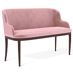 Банкетка пыльно-розовый велюр со спинкой и подлокотниками на 4-х деревянных ножках Aurora Pink варинант исполнения - 1 | Loft Concept в Челябинске