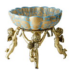 Чаша с орнаментом на бронзовых ножках в виде ангелов Eden Garden варинант исполнения - 3 | Loft Concept в Челябинске