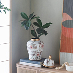 Ваза с нежным цветочным узором в пастельных тонах и крышкой с золотым акцентом Chinoiserie Ceramics варинант исполнения - 6 | Loft Concept в Челябинске