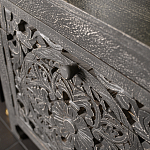 Деревянная тумба с резными ящиком и дверцей Azure Grey Wooden Nightstand варинант исполнения - 4 | Loft Concept в Челябинске