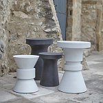 Приставной стол из искусственного камня Chess White варинант исполнения - 4 | Loft Concept в Челябинске