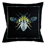 Подушка декоративная пчела сине-зеленый узор Ikat Pattern варинант исполнения - 1 | Loft Concept в Челябинске