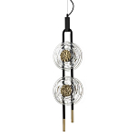 Подвесной светильник с 2-мя прозрачными стеклянными плафонами и золотистыми центральными вставками Virelia  варинант исполнения - 1 | Loft Concept в Челябинске