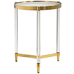 Золотой приставной столик с круглой стеклянной столешницей Weightless Table варинант исполнения - 1 | Loft Concept в Челябинске
