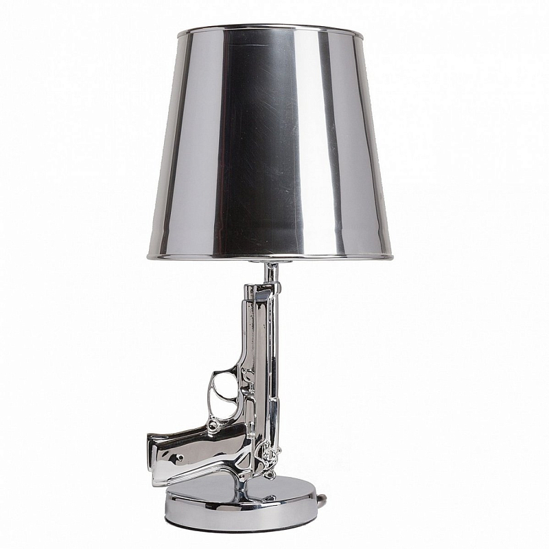 Настольная лампа Flos Guns Bedside Chrome Белый Серебряный Настольная лампа Flos Guns Bedside Chrome Белый Серебряный в Челябинске | Loft Concept