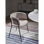 Стул полукруглый с каркасом из металла и мягким сиденьем и спинкой Soft Chenille варинант исполнения - 6 | Loft Concept в Челябинске