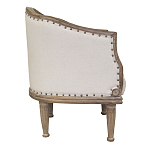 Кресло низкое с мягкой обивкой из льна на 4-х деревянных ножках Emile Armchair beige варинант исполнения - 1 | Loft Concept в Челябинске