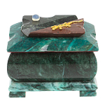 Шкатулка прямоугольная с зеркалом из натурального камня змеевик Stone Casket варинант исполнения - 2 | Loft Concept в Челябинске