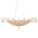 Люстра из деревянных бусин с подвесками в виде капель Wooden Beads варинант исполнения - 5 | Loft Concept в Челябинске