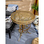 Столик приставной золотистый с орнаментом на столешнице Tanzania варинант исполнения - 5 | Loft Concept в Челябинске