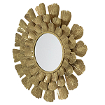 Зеркало круглое настенное в металлической раме Sunny Golden Petals варинант исполнения - 2 | Loft Concept в Челябинске