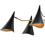 Люстра с 6-ю черными конусообразными плафонами Contrasting Lamps варинант исполнения - 1 | Loft Concept в Челябинске