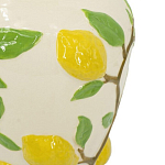 Ваза с крышкой кремового цвета и объемным рисунком лимонов и листьев Lemon Delight варинант исполнения - 3 | Loft Concept в Челябинске