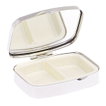 Таблетница карманная прямоугольная с 2-мя отделениями с зеркалом и накладкой из натурального камня Оникс Silver Stone Pillboxes варинант исполнения - 3 | Loft Concept в Челябинске