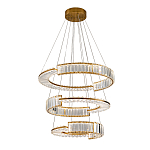 Светодиодная трехъярусная кольцевая люстра из хрусталя и стали с пультом для регулировки света Maude Crystal Light варинант исполнения - 2 | Loft Concept в Челябинске
