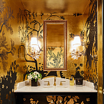 Обои ручная роспись в стиле Арт-деко Rateau Original colourway on Deep Rich Gold gilded paper варинант исполнения - 3 | Loft Concept в Челябинске