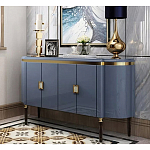 Дизайнерский комод синий глянцевый с золотыми ручками на 4-х дверцах Martin варинант исполнения - 1 | Loft Concept в Челябинске