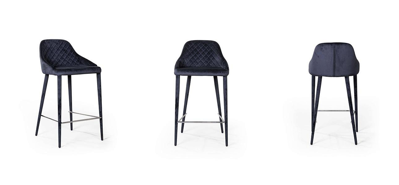 Стул Douglas Rhombus Bar stool Черный Велюр Стул Douglas Rhombus Bar stool Черный Велюр - Loft-Concept в Челябинске