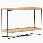 Консоль деревянной столешницей и полкой Wooden Table Top and Shelf варинант исполнения - 7 | Loft Concept в Челябинске