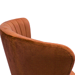 Барный стул со спинкой на 4-х деревянных ножках Оранжевый Велюр Ava Charm варинант исполнения - 2 | Loft Concept в Челябинске