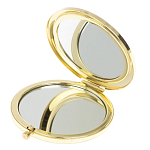 Зеркало карманное складное круглое из натурального камня Лазурит в подарочной упаковке Gold Stone Mirrors варинант исполнения - 3 | Loft Concept в Челябинске