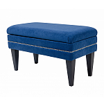 Мягкая банкетка на черных ножках с зоной для хранения Casket Blue варинант исполнения - 2 | Loft Concept в Челябинске