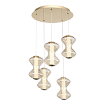 Люстра светодиодная с стеклянными волнообразными плафонами Amphora of Light варинант исполнения - 1 | Loft Concept в Челябинске