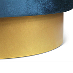 Пуф синий велюр на золотом металлическом основании Golden Belt варинант исполнения - 3 | Loft Concept в Челябинске