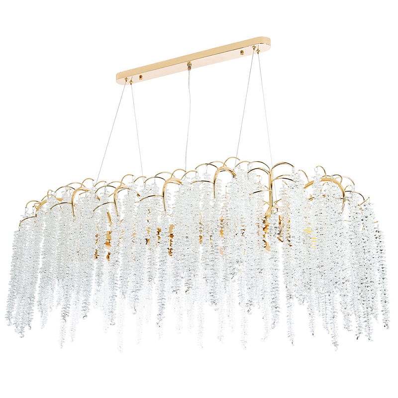 Линейная люстра с хрустальными подвесками Bunch of Crystal Berries Linear Gold Chandelier 16 Золотой Прозрачный Линейная люстра с хрустальными подвесками Bunch of Crystal Berries Linear Gold Chandelier 16 Золотой Прозрачный в Челябинске | Loft Concept