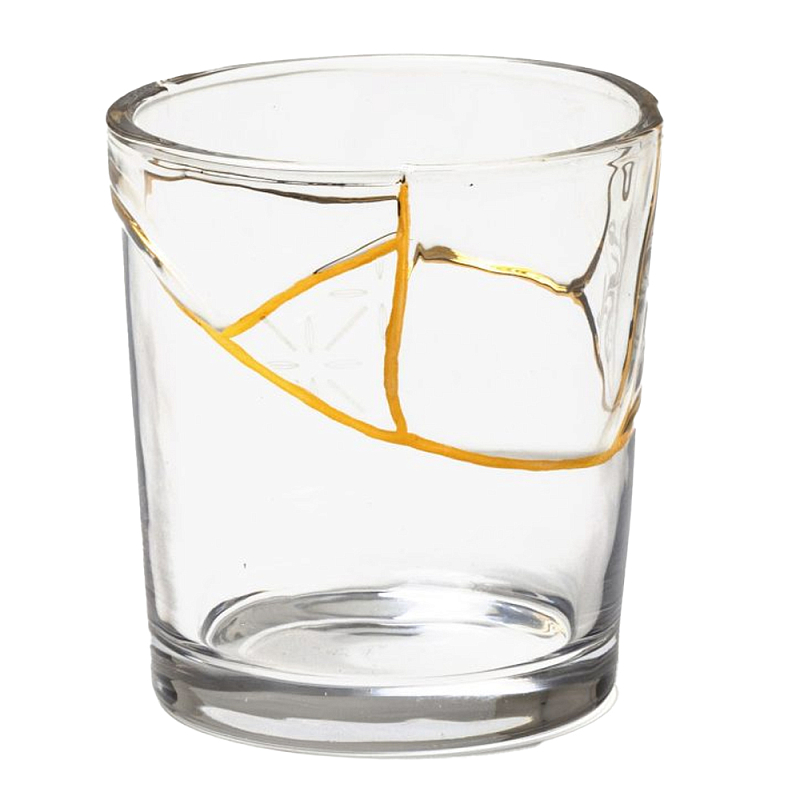 Стакан Seletti Kintsugi Прозрачное Стекло Золотой Стакан Seletti Kintsugi Прозрачное Стекло Золотой в Челябинске | Loft Concept