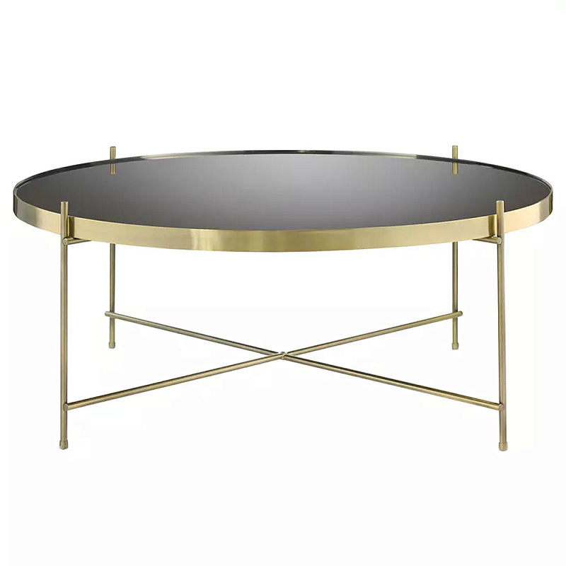 Кофейный столик с круглой зеркальной столешницей Round Mirror Table Коричневый Латунь Кофейный столик с круглой зеркальной столешницей Round Mirror Table Коричневый Латунь в Челябинске | Loft Concept