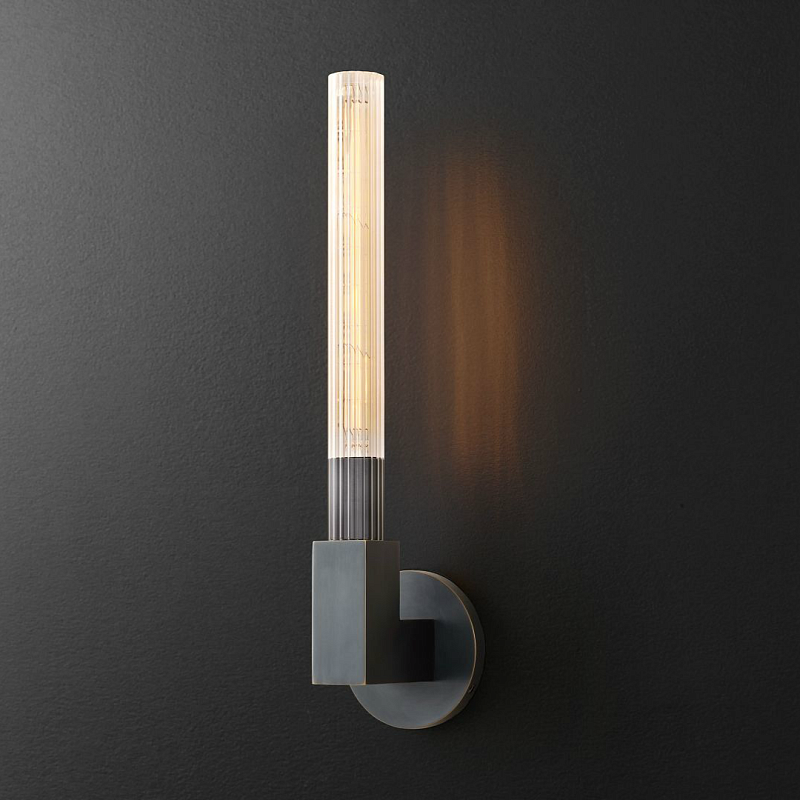 Бра RH CANNELLE wall lamp SINGLE Sconces Black Черный Прозрачное Стекло Бра RH CANNELLE wall lamp SINGLE Sconces Black Черный Прозрачное Стекло в Челябинске | Loft Concept