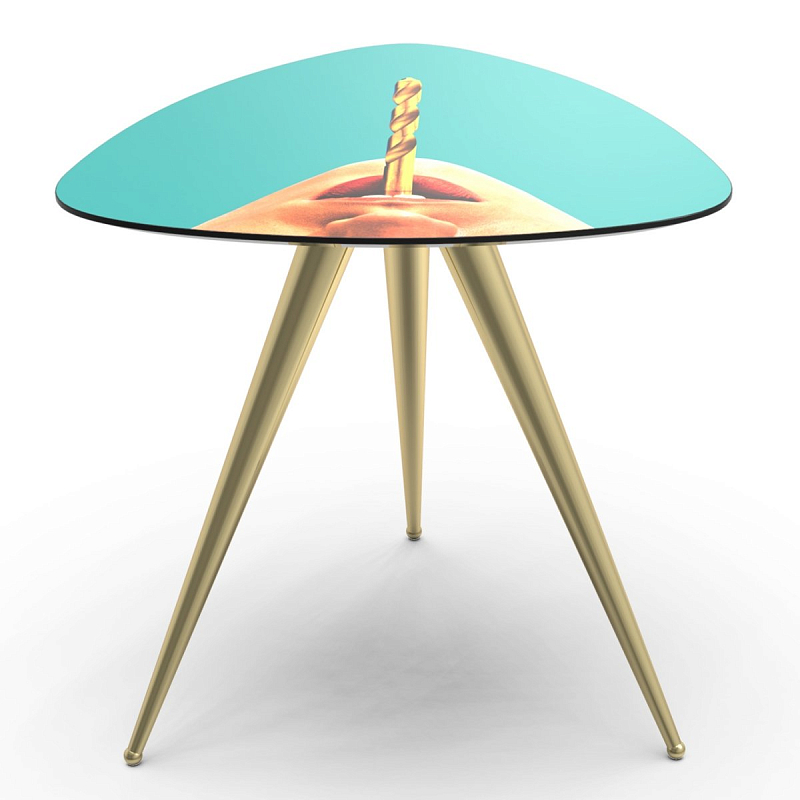 Журнальный стол Seletti Side Table Drill Бирюзовый Латунь Журнальный стол Seletti Side Table Drill Бирюзовый Латунь в Челябинске | Loft Concept