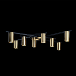 Потолочный светильник с 8-ю цилиндрическими плафонами цвета латунь TRIBES CHANDELIER варинант исполнения - 3 | Loft Concept в Челябинске