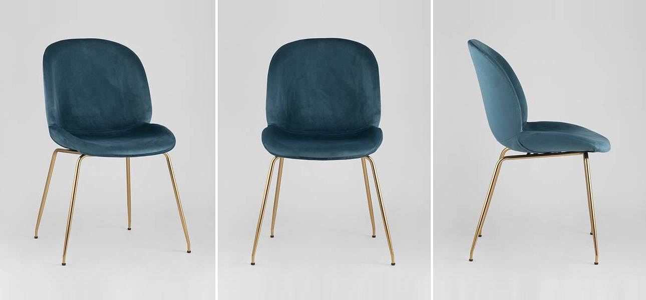 Стул Маренго Синий Велюр Vendramin Chair Стул Маренго Синий Велюр Vendramin Chair - Loft-Concept в Челябинске
