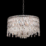 Люстра круглая с хрустальными подвесками на серебряном каркасе Roul Crystal Light варинант исполнения - 2 | Loft Concept в Челябинске