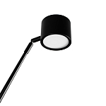 Торшер с изогнутой черной металлической стойкой и цилиндрическим плафоном Davide Groppi варинант исполнения - 4 | Loft Concept в Челябинске