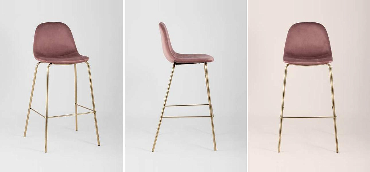 Барный Стул Archie Chair Пыльно-Розовый Велюр Барный Стул Archie Chair Пыльно-Розовый Велюр - Loft-Concept в Челябинске